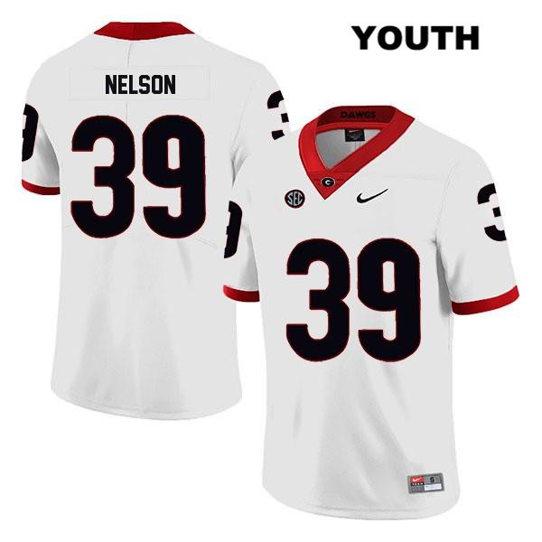 Georgia Bulldogs Youth Hugh Nelson #39 NCAA Legend Authentic White Nike Stitched College Football Jersey KUA2156QK